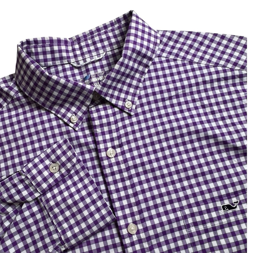 Vineyard Vines On The Go Performance Mens L Multicolor Check Long Sleeve Shirt